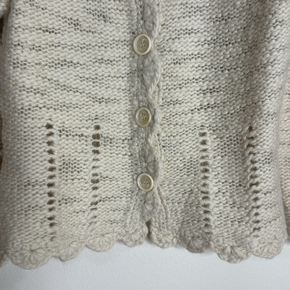 Vtg Alps 100% Wool Long Sleeve Chunky Cottage Core Button Cardigan Sweater M - Picture 4 of 10